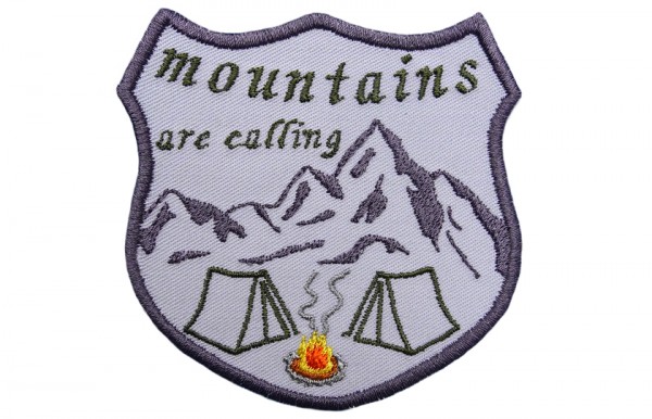 mountains are calling Patch - Zelt am Lagerfeuer