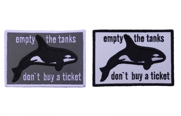 Aufnäher empty the tanks - don´t buy a ticket I Orca - 2 Farben zur Auswahl