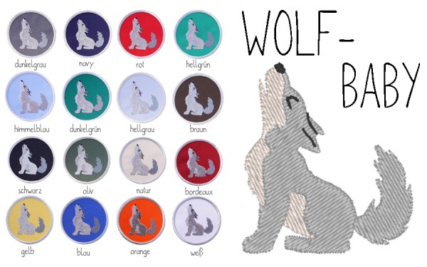 Aufnäher Baby Wolf - 16 Farben zur Auswahl